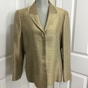 Dana Buchman Gold Silk-blend Jacket Blazer
